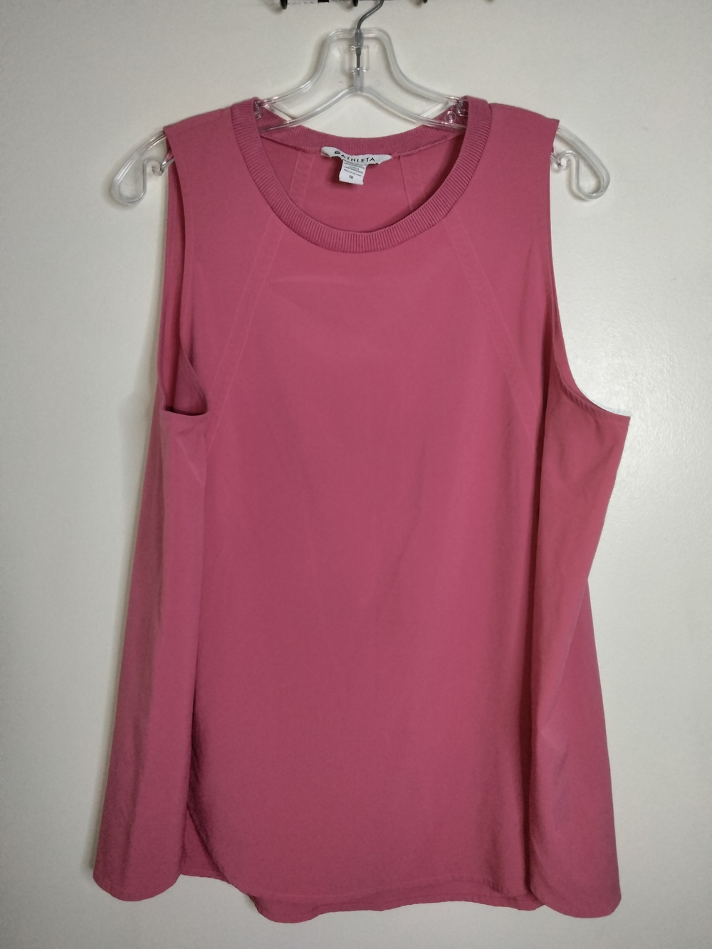 Athleta -Sz 1X- Rose Pink Stretch Sleeveless Athleisure Minimalist Tunic Tank